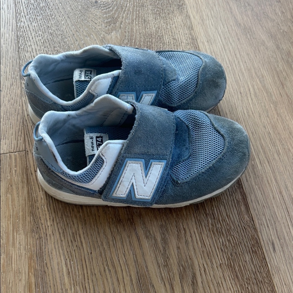 New Balance Kids Blue Velcro Strap Sneakers